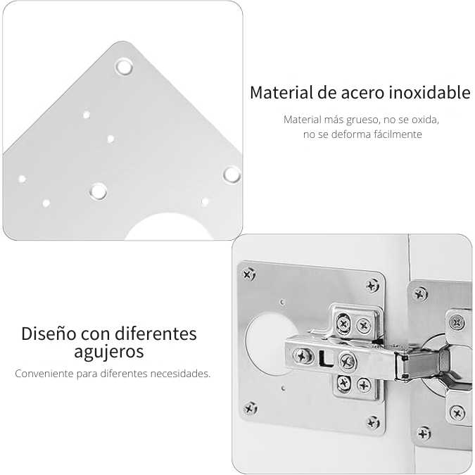Platinas de reparación de bisagras x 4 Und.
